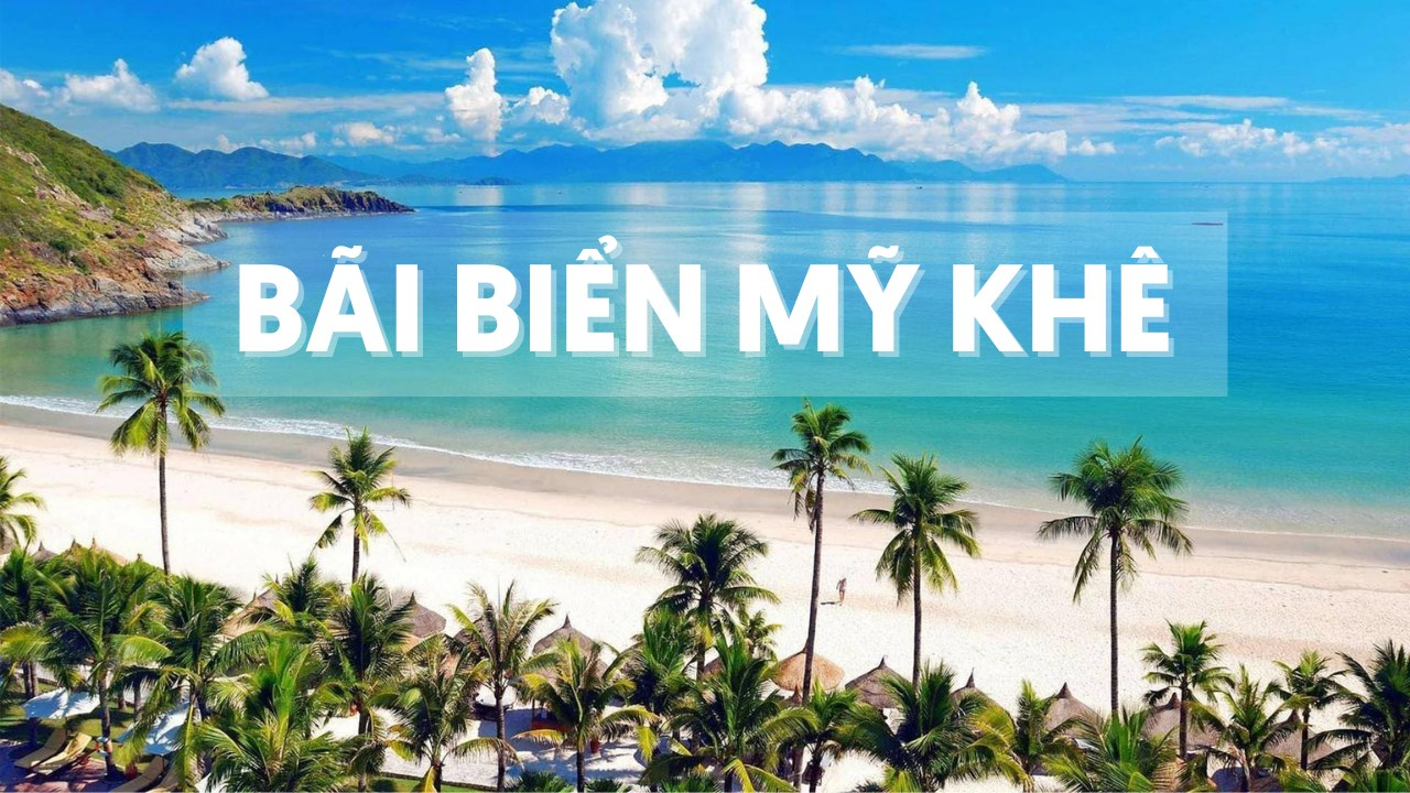 Bãi biển Mỹ Khê, Đà Nẵng nhìn từ trên cao, núi Sơn Trà phía xa